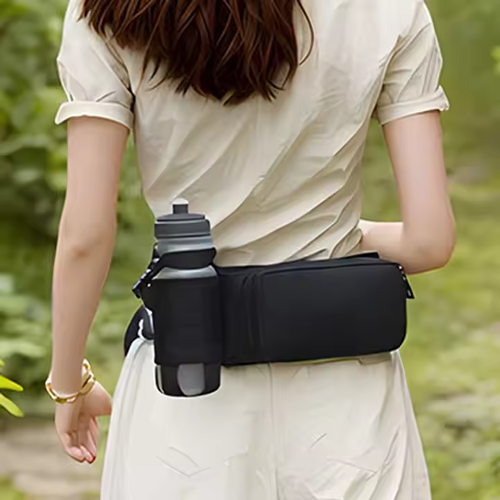 2025 New portable and simple sports waist bag, large-capacity fitness waist, water bottle waist, waterproof crossbody chest bag😳