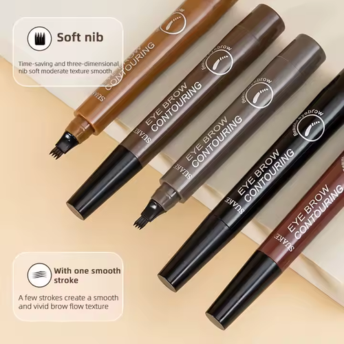 Durable, professional and detailed sketching liquid eyebrow pencil, 3d eyebrow pencil, waterproof 4-pointed eyebrow pencil