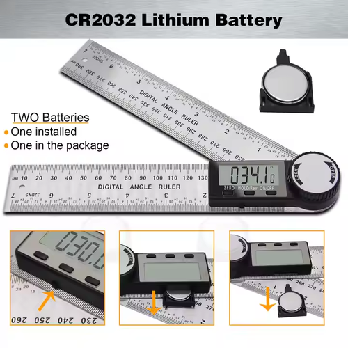 Display goniometer, 2-in-1 Angle gauge, measuring tool, stainless steel 200mm, 300mm ruler, digital protractor, goniometer