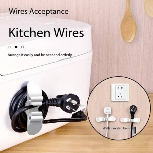 (Six sets) Kitchen storage, self-adhesive, self-adhesive back, household appliances, wire winding, hub, wire manager, power cord, plug, perforated