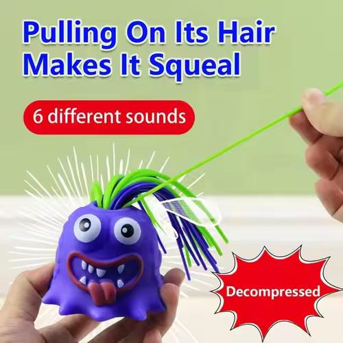 The educational stress-relieving toy is novel and interesting. Pull its hair and scream with a friend monster to relieve their new outlet for stress