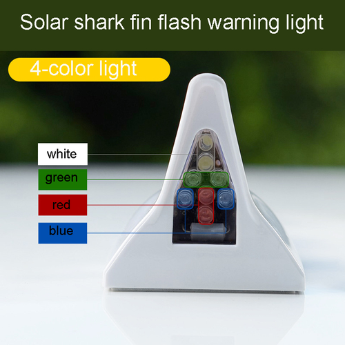 Solar-powered LED shark fin roof warning lights - Durable ABS material, fun car decoration - Shark fin roof antenna😘