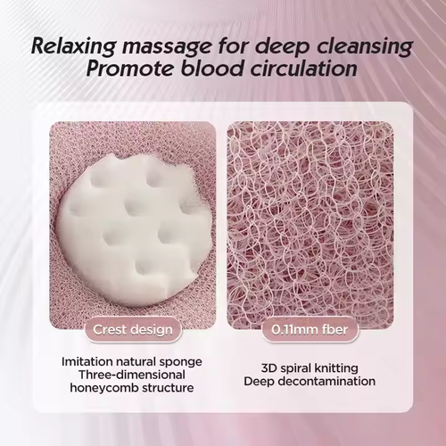 New soft net exfoliating bath massage ball with round handle and suction cup