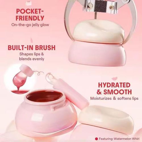 Cream lip balm with natural organic pigments, hydrating with a color band brush