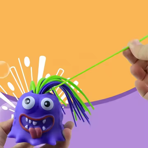 The educational stress-relieving toy is novel and interesting. Pull its hair and scream with a friend monster to relieve their new outlet for stress