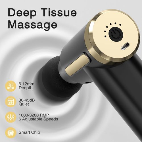 cotsoco Deep Tissue Massage Gun, with 4 massage heads and 6 speeds, is an electric mini handheld body massagers that can relieve any pain. It's the best gift for dad and mom