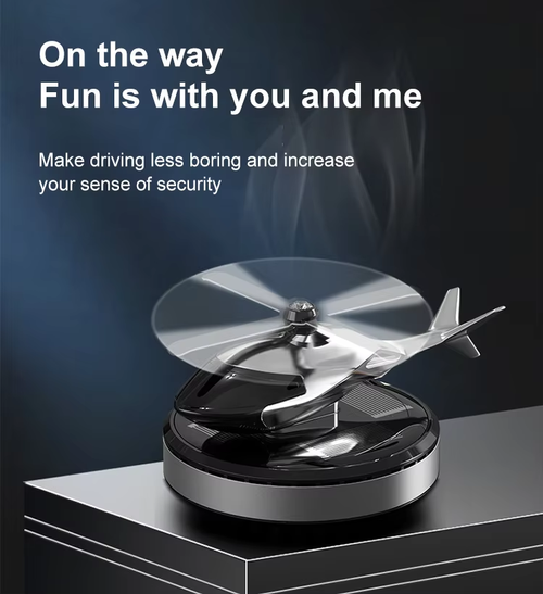 Automobile solar-powered rotating helicopter perfume essential oil aromatic car solar-powered aircraft air freshener perfume