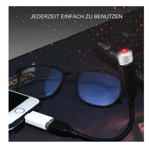 Car Interior Roof LED Star Light USB Atmosphere Starry Sky Night Projector Lamp