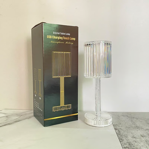 Touching Control Crystal Lamp  16 RGB Colors Dimmable with Remote Control (Rechargeable)