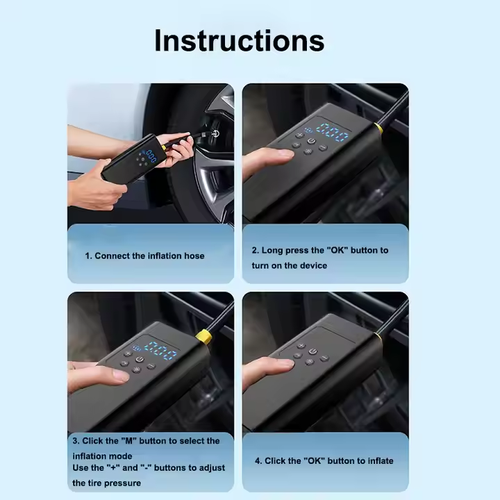Portable mini handheld electric bicycle tire inflator Bicycle inflator 150 pounds per square inch For tire inflation