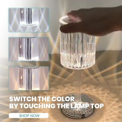 Touching Control Crystal Lamp  16 RGB Colors Dimmable with Remote Control (Rechargeable)