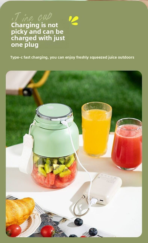 2025 New Multifunctional  Juicer Cup Large Capacity Wireless USB Power Source for Household Outdoor Personal Portable Use