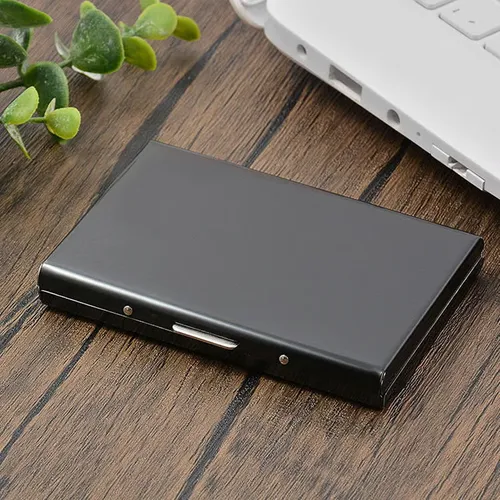 Stainless steel anti-radio frequency identification card sleeve type male and female credit card holder, wallet protector and card blocker