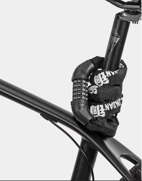 Top-quality 5-digit steel bicycle chain lock with personalized anti-theft code. Mountain bike, electric bike, motorcycle lock.