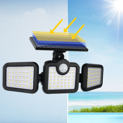 2025 Outdoor Solar Powered Garden Lamp Motion Sensor LED Solar Wall Light Security Lamp Remote Control