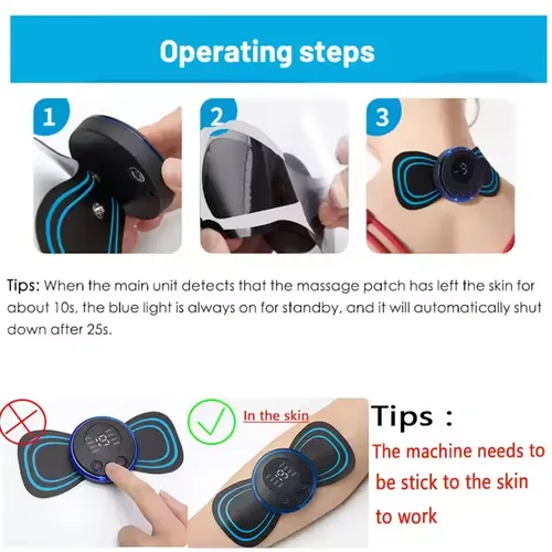 Portable adjustable force rechargeable massage patch