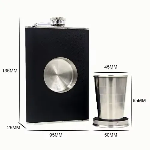 8oz Stainless Steel Hip Flask with Built-in Collapsible Shot Glass and Funnel ,🔥Come and buy one for your good buddy🔥!