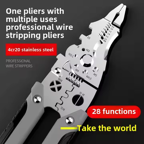 💥Multifunctional Folding Wire Stripper-Professional Electrician Tool A multi-functional electrician's pliers that every household must have prepared.