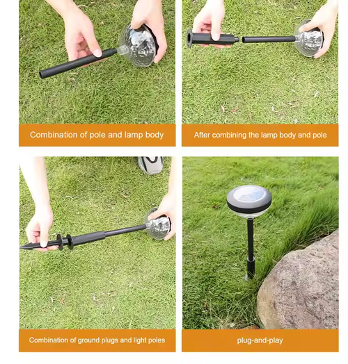 New Pattern Design RGB Waterproof Solar Garden Outdoor Landscape Lawn Ground Light Lamp
