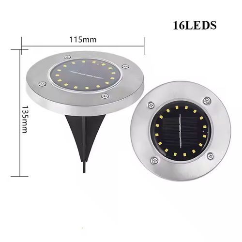 Solar ground lamp - 16 light bulbs - Waterproof type - Outdoor ground lighting - Suitable for outdoor garden lights, landscape lights, courtyard walkways, terraces, lawns -