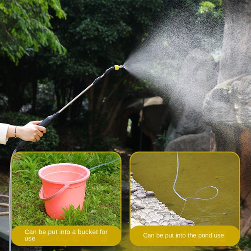 ⚡💦 Battery-powered electric sprayer, with a multi-functional design, equipped with two nozzles and capable of automatic switching, with adjustable flow rate, suitable for use with gardening tools.