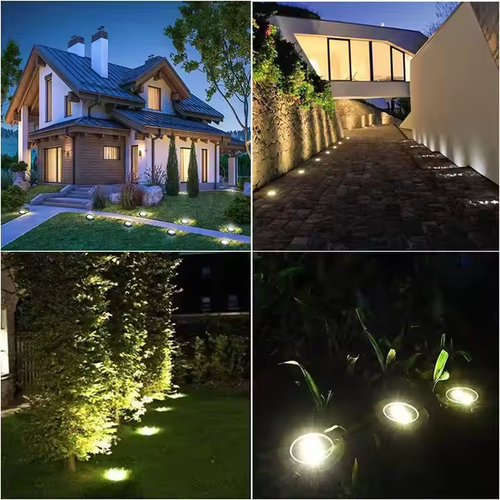 Solar ground lamp - 16 light bulbs - Waterproof type - Outdoor ground lighting - Suitable for outdoor garden lights, landscape lights, courtyard walkways, terraces, lawns -