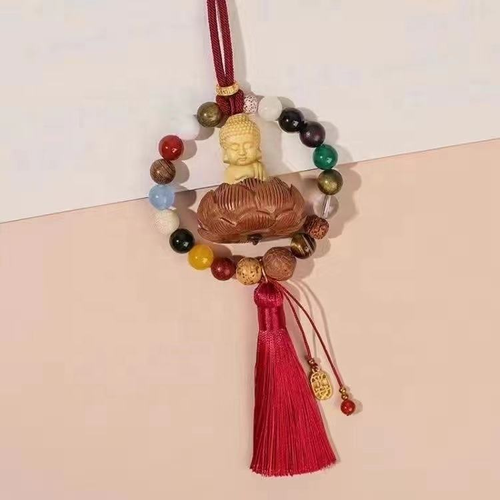 Eighteen Son Car Accessories  High-end Safety Travel Commemorative Item  Comes with Mahjong Bodhi Beads, suitable for car interior accessories
