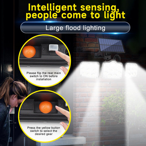 2025 Outdoor Solar Powered Garden Lamp Motion Sensor LED Solar Wall Light Security Lamp Remote Control