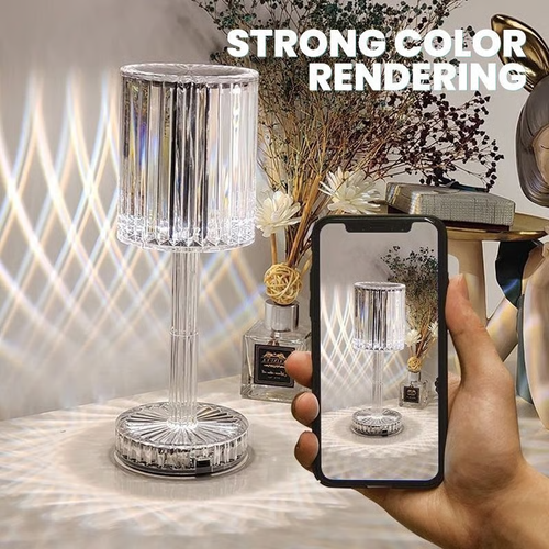 Touching Control Crystal Lamp  16 RGB Colors Dimmable with Remote Control (Rechargeable)