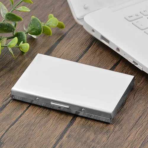 Stainless steel anti-radio frequency identification card sleeve type male and female credit card holder, wallet protector and card blocker