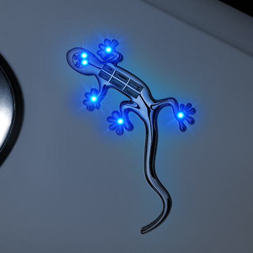 1PCAutomotive Supplies Solar Gecko Car Sticker 8 Lights Stereo LED Anti-rear-end Warning Lights Modified Car Accessories