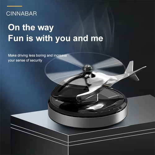 Automobile solar-powered rotating helicopter perfume essential oil aromatic car solar-powered aircraft air freshener perfume