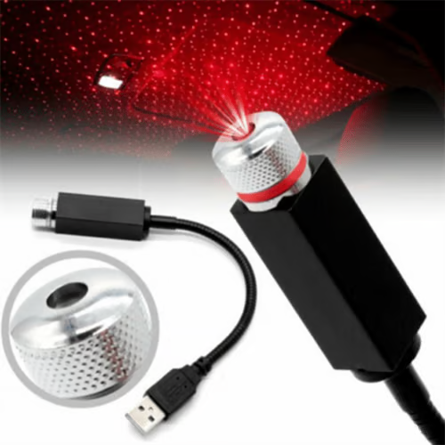 Car Interior Roof LED Star Light USB Atmosphere Starry Sky Night Projector Lamp