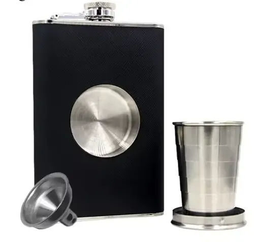 8oz Stainless Steel Hip Flask with Built-in Collapsible Shot Glass and Funnel ,🔥Come and buy one for your good buddy🔥!