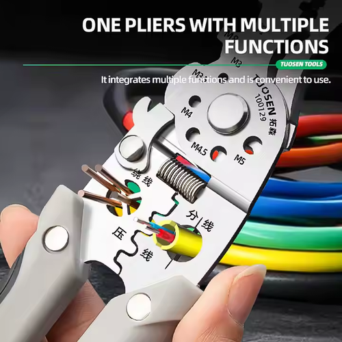 💥Multifunctional Folding Wire Stripper-Professional Electrician Tool A multi-functional electrician's pliers that every household must have prepared.