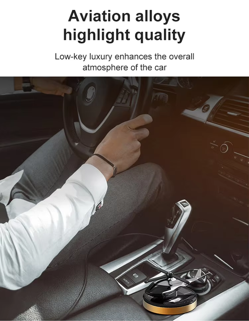 Automobile solar-powered rotating helicopter perfume essential oil aromatic car solar-powered aircraft air freshener perfume