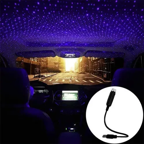 Car Interior Roof LED Star Light USB Atmosphere Starry Sky Night Projector Lamp
