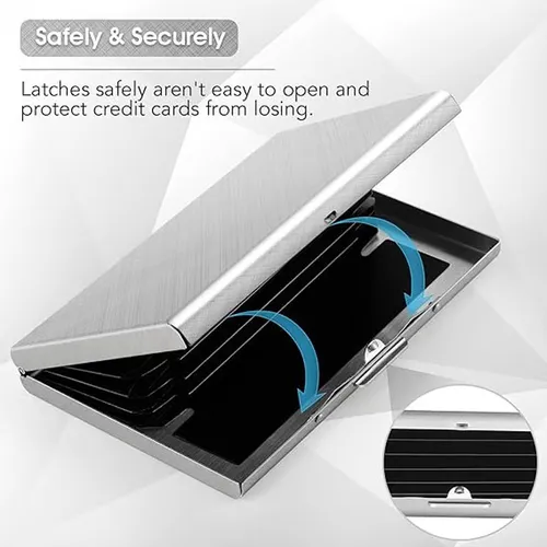 Stainless steel anti-radio frequency identification card sleeve type male and female credit card holder, wallet protector and card blocker