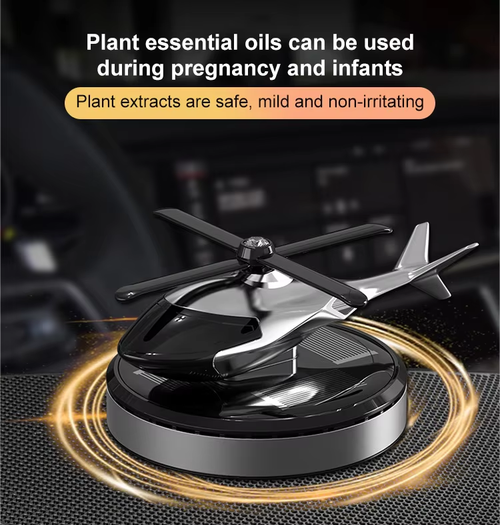 Automobile solar-powered rotating helicopter perfume essential oil aromatic car solar-powered aircraft air freshener perfume