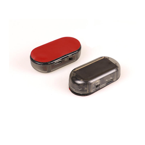 2 Solar-powered LED decorative anti-theft flashing lights in red and blue. No wiring required. Warning lights for vehicles. LED flashing warning lights.