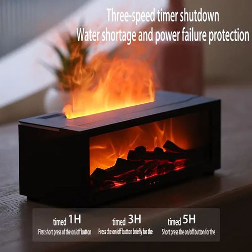 🔥🔥🔥Flame Fireplace Aroma Diffuser Humidifier Night Light Aromatherapy Timer Gift Atmosphere
