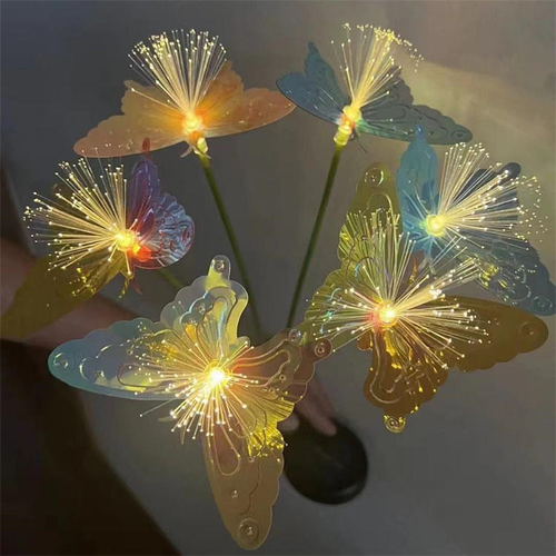 Solar Garden Decoration New Upgraded Solar Swaying Light Sway by Wind Solar Butterfly Fiber Lamp for Yard Pathway Street