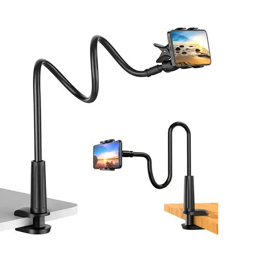 Lazy Phone Holder Adjustable Phone Accessory Mounting Clip Bracket black