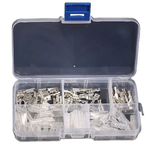 120pcs 2.8,4.8 and 6.3mm male and female insulated terminal blocks silver set