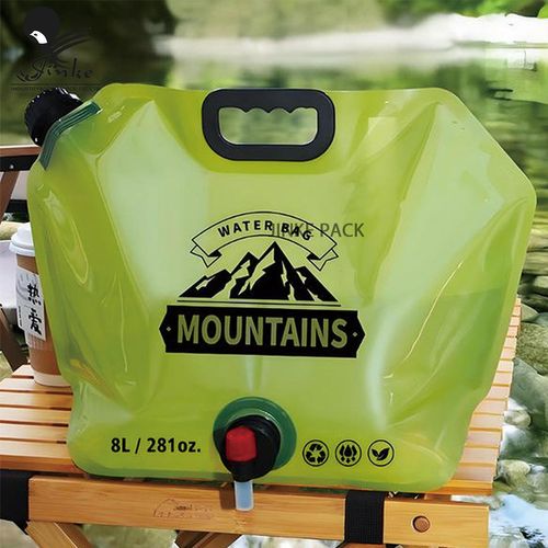 Outdoor portable foldable water storage bag drinking bucket large capacity soft thickened 8L pack suitable for camping, travel and mountain climbing