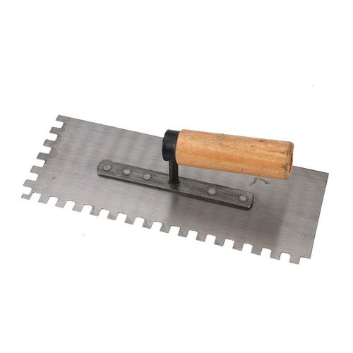 Ergonomic Stainless Steel Serrated Trowel Square Notched Tile and Floor Trowel