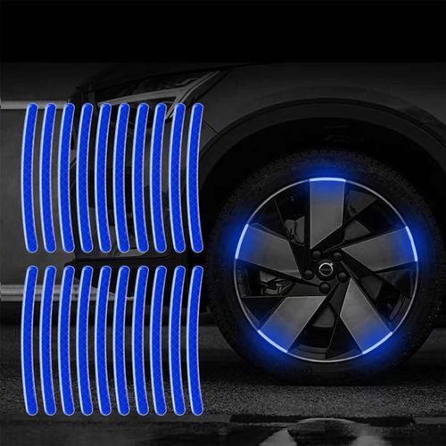 20 pcs Hot selling car wheel fluorescent stickers hub stickers reflective warning electric vehicle motorcycle bicycle luminous stickers colorful