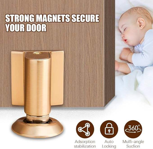 2026 New Magnetic Door Stoppers：（Buy one, get one free）Retractable, for The Bottom of The Door, Invisible Doorstops with a No-Drill Mount, Includes Screws and Adhesive, Catch Door Keep Door Open。