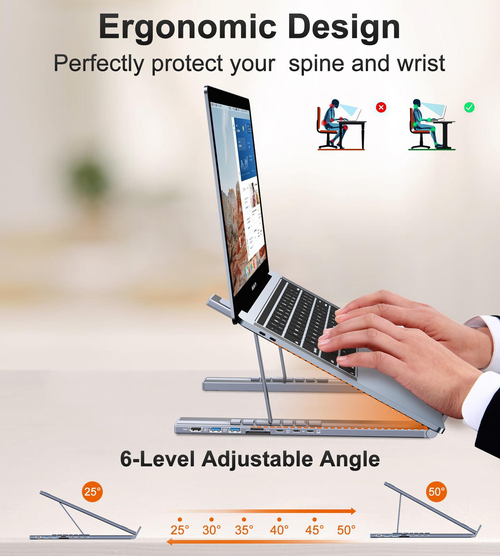 2026 Model 8-in-1 Multifunctional Laptop Stand & Docking Station (Cash on Delivery Available)