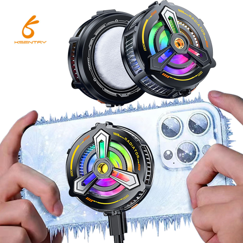 2-in-1 Cooling Radiator Digital Display Semiconductor Magnetic Clip-on Wireless Charger Mobile Phone Accessories